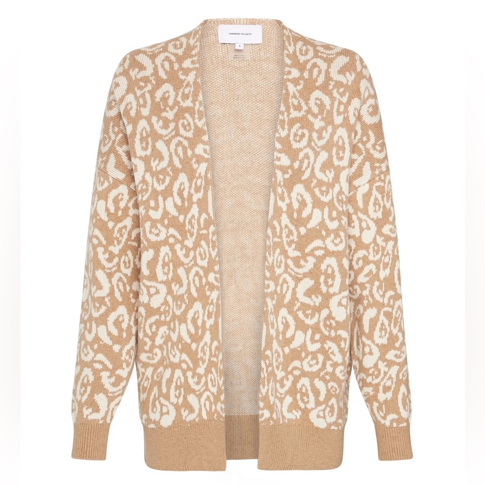 Current/Elliott Oversized Cardigan in Camel/Cream Jaguar - 0